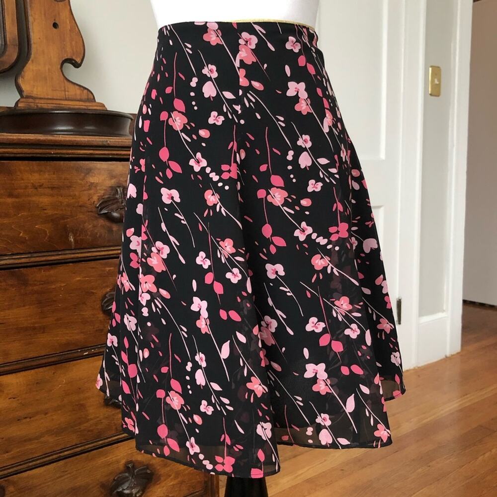 Express Floral Flared Skirt, Size 1/2